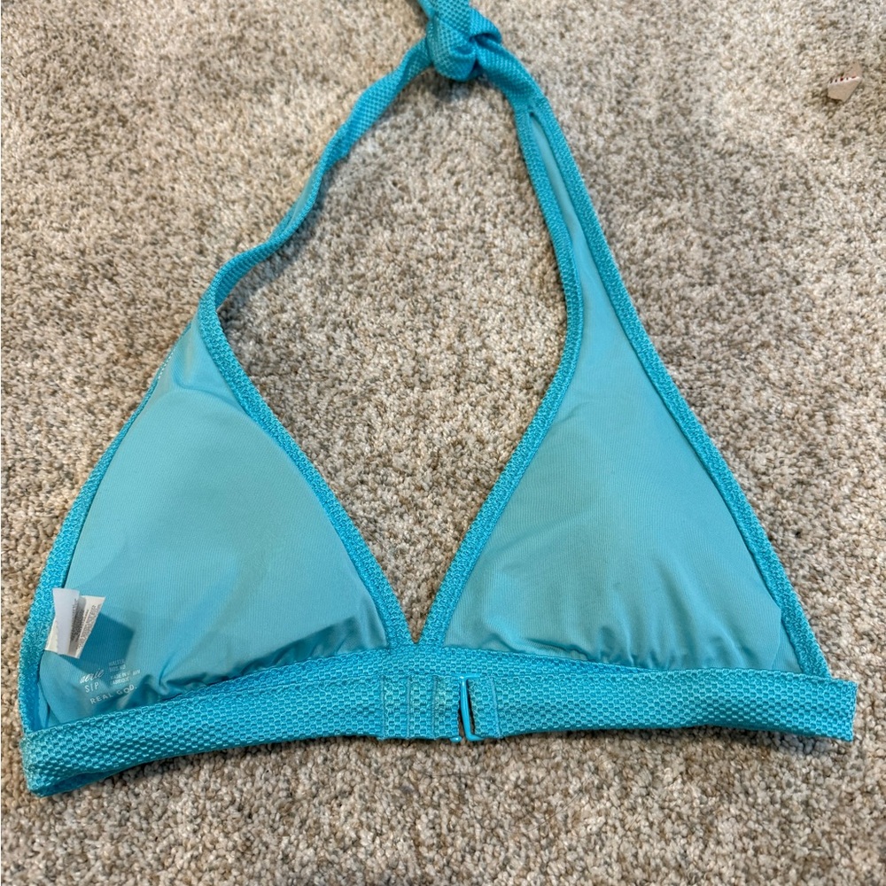 aerie Turquoise Halter Triangle Bikini Top